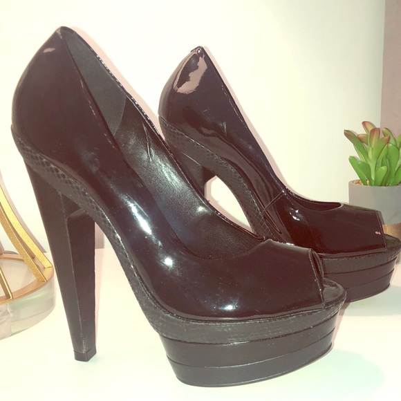 Black - Open Toe - High Heel - Picture 1 of 5